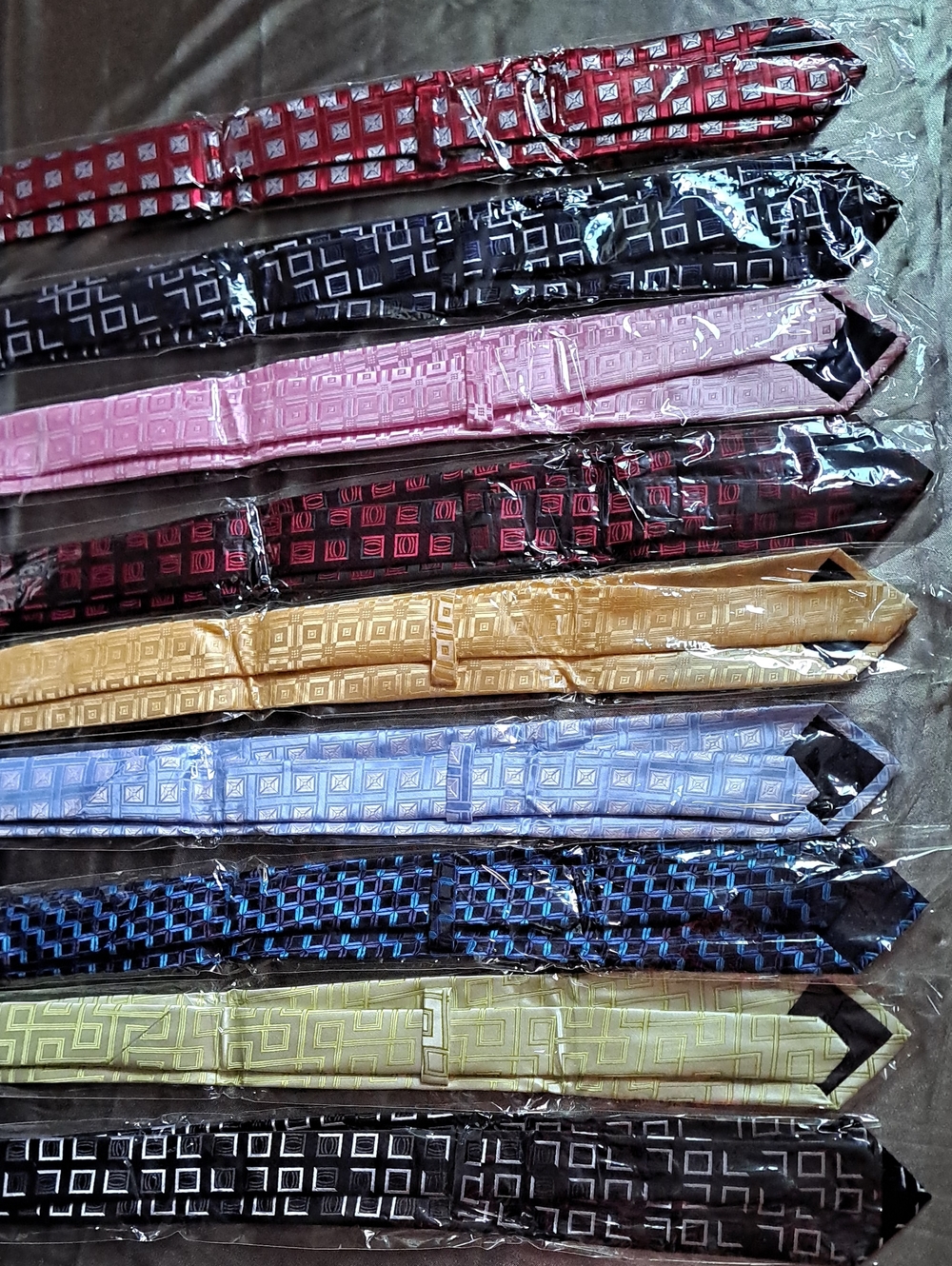 Men's Geometric Pattern Necktie - Assorted Colors 100% Polyester - Picture 8 of 11